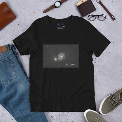 "Spacetime Swirl" – Whirlpool Galaxy Unisex t-shirt - Square