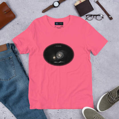 "Spacetime Swirl" – Whirlpool Galaxy Unisex t-shirt - Oval - Image 5