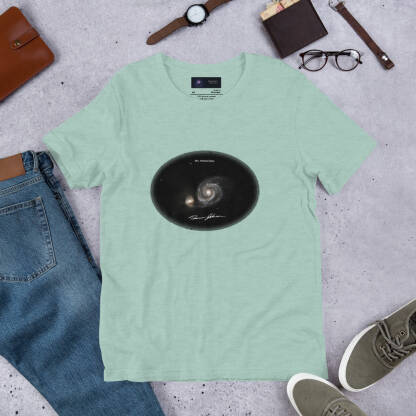 "Spacetime Swirl" – Whirlpool Galaxy Unisex t-shirt - Oval - Image 6