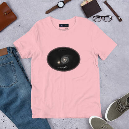 "Spacetime Swirl" – Whirlpool Galaxy Unisex t-shirt - Oval - Image 7
