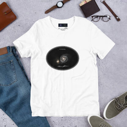 "Spacetime Swirl" – Whirlpool Galaxy Unisex t-shirt - Oval - Image 10